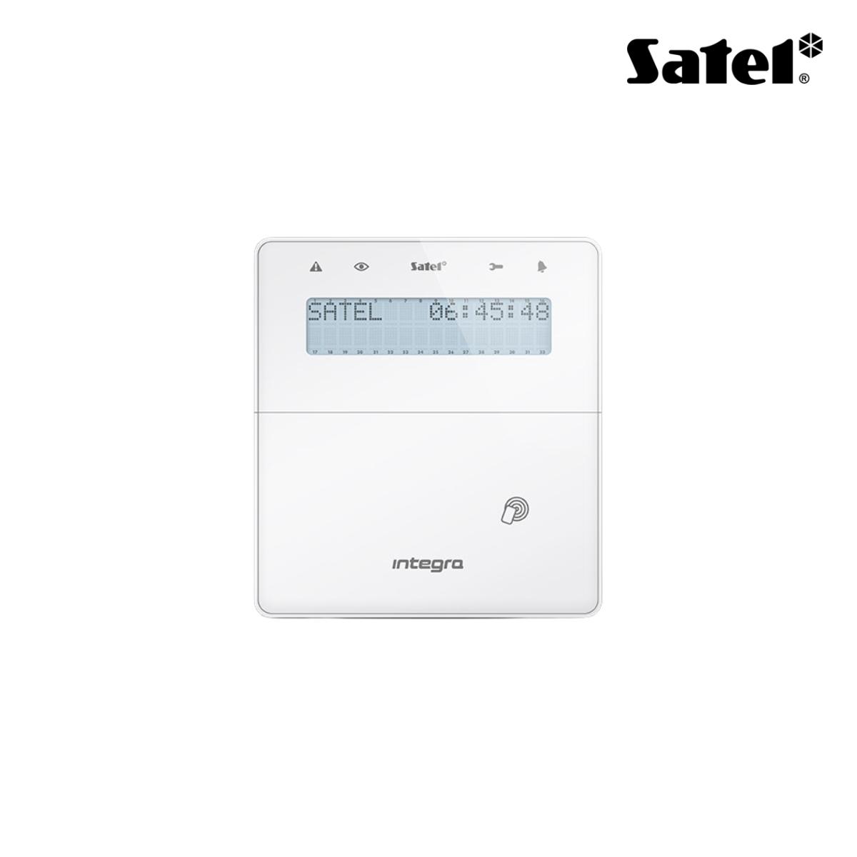 Tastiera LCD con lettore di prossimità e sportello, colore bianco. Per Integra