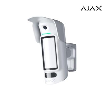 CurtainCam Outdoor HighMount (PhOD) Jeweller white I Rilevatore di movimento a tenda wireless a doppia tecnologia con possibiltà estese di foto verifica