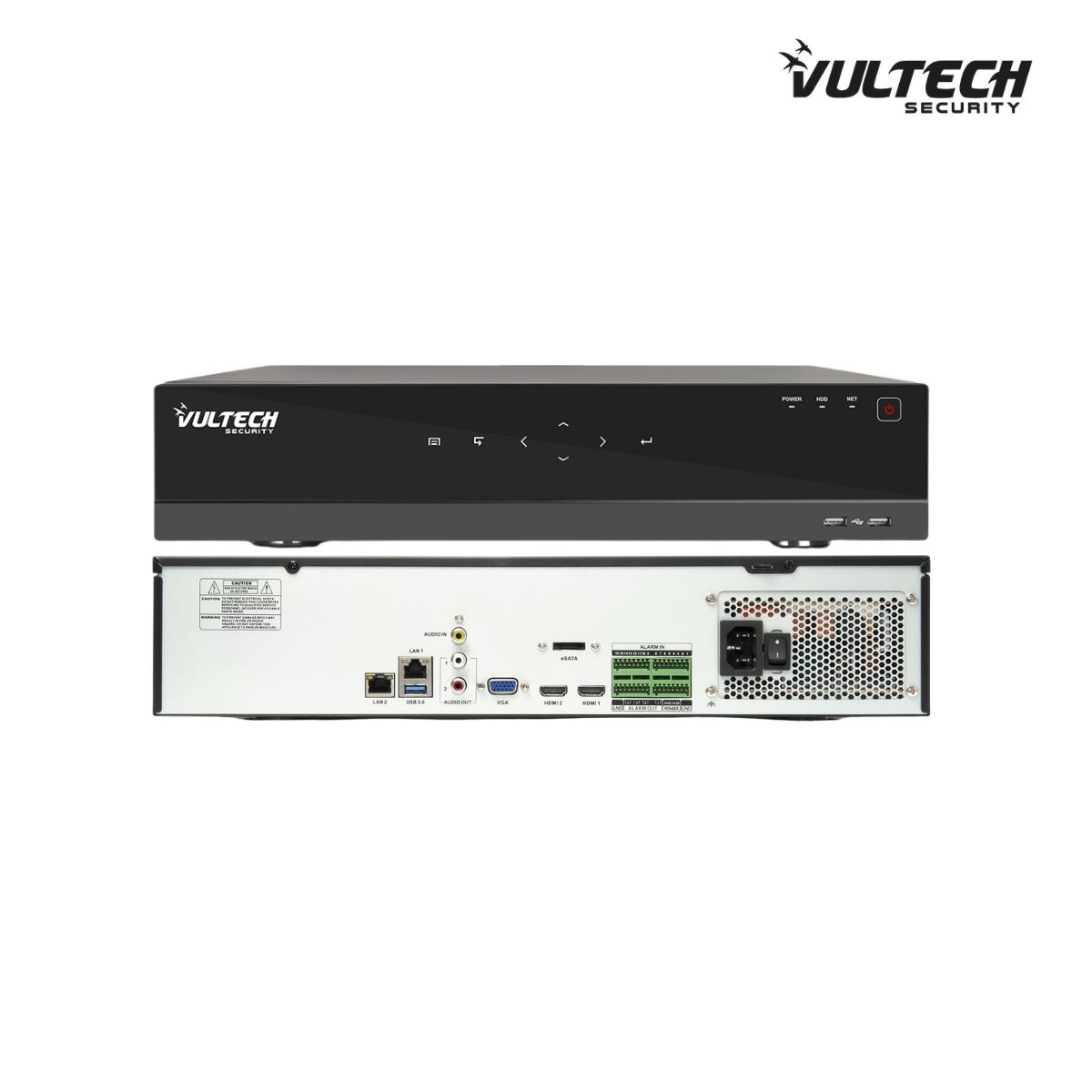 NVR 64 Canali Ultra-HD Vultech VS-NVR9564AEVO-UHD Fino a 8Mpx H.265 HDMI P2P CLOUD 8 HD ALARM. 8K RS485 SUPPORT RAID