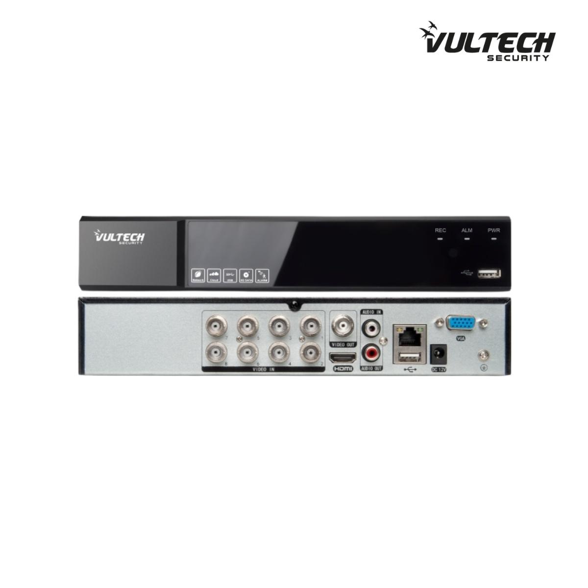 UVR 5IN1 Ibrido 8CH Analog.+ 2 Digit. Vultech VS-UVR7008AIEVO-RTN2 HDMI P2P CLOUD 1 HD 5MPX LITE H265 CVBS  SUPPORTA AOC e AI