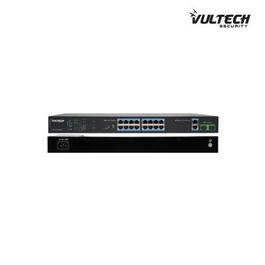 Switch PoE+ Vultech Security 16 porte 10/100 FE + 2 porte + 2 porte Uplink 10/100/1000 GE + 2 porte Uplink SFP  200W AI SMART