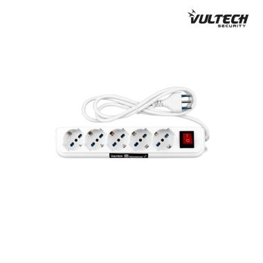 Multipresa Bipasso Vultech MU-01 5 Posti Con tasto ON/OFF