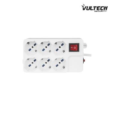 Multipresa Bipasso Vultech MU-03 6 Posti On/Off Funzione Overload