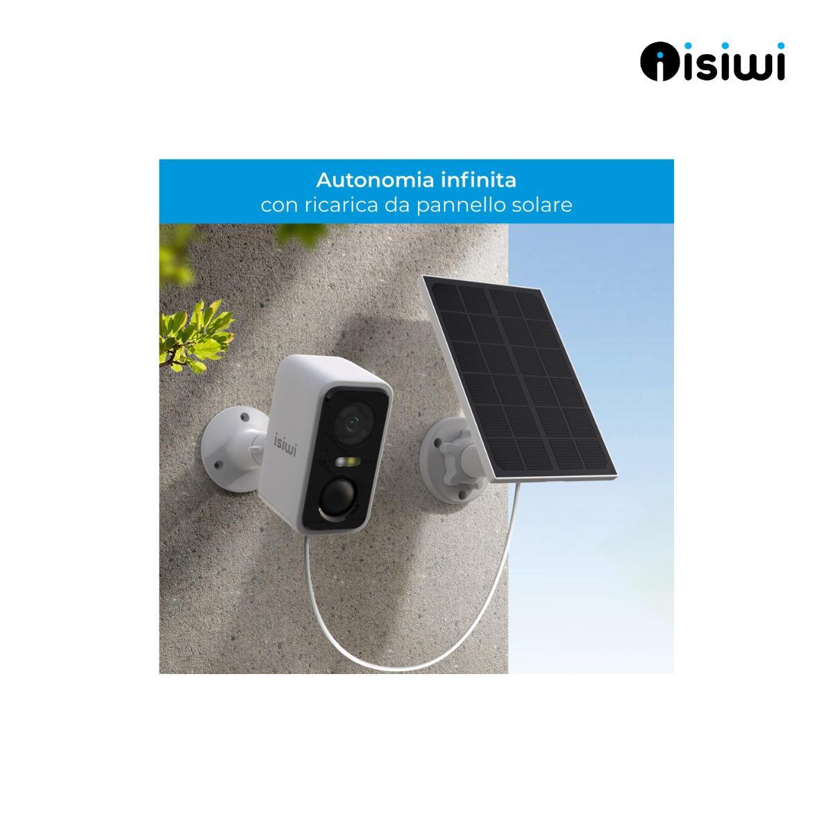 Telecamera a batteria Isiwi Wireless FLIP 2K Bullet fissa per esterno IR LED e SHOWCOLOR Audio Bidirezionale Sd Card IP65 Stand Alone batteria removibile da 5200 mAh - ISW-BBT3M